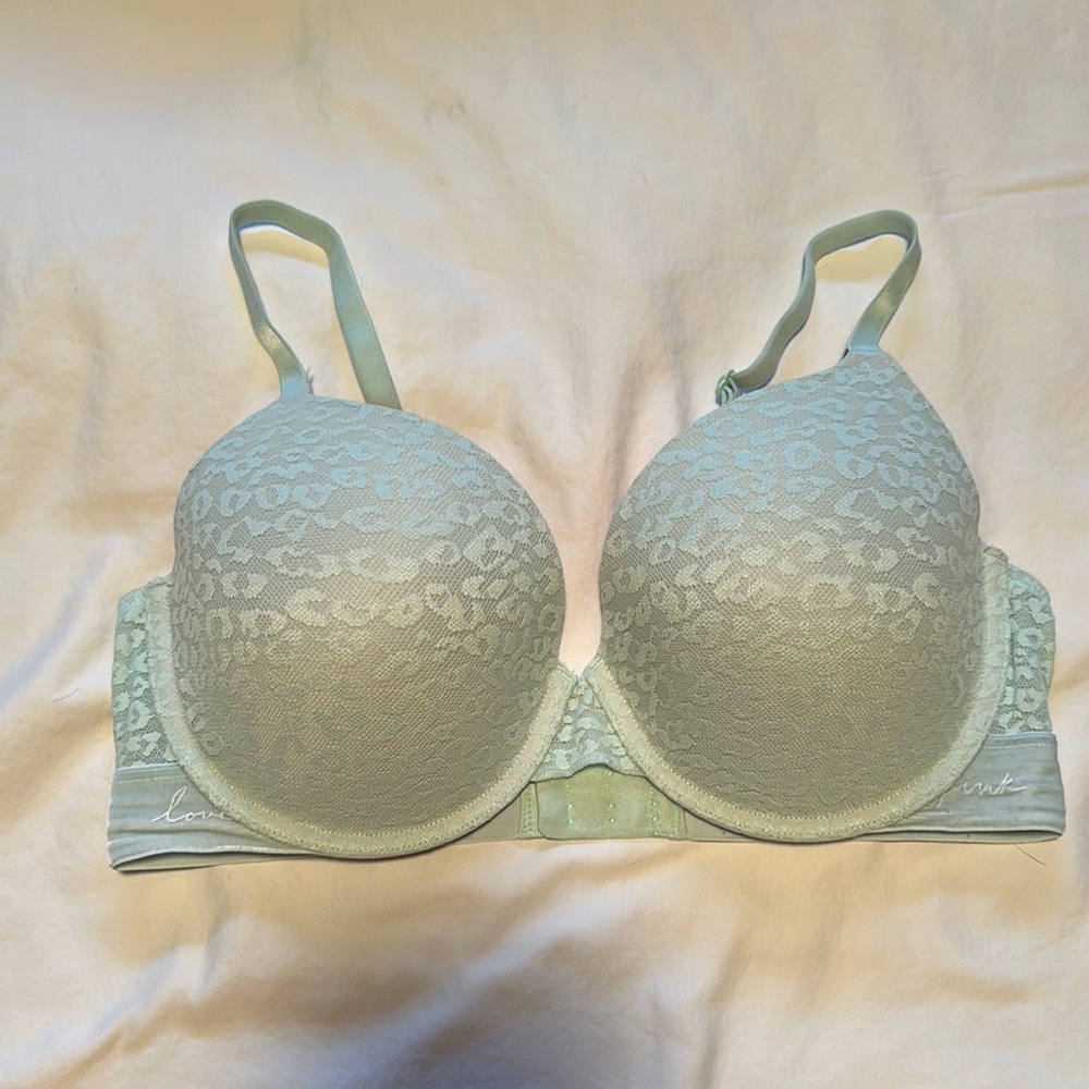 PINK Victoria's Secret Mint Green Lace Bra